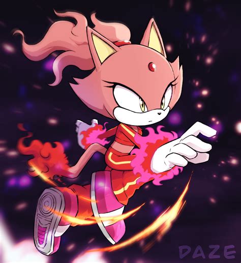 Blaze The Cat Burning Blaze And Blaze The Cat Sonic Drawn By Xdaze