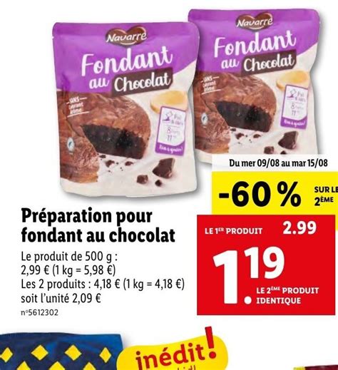 Promo Préparation pour fondant au chocolat chez Lidl