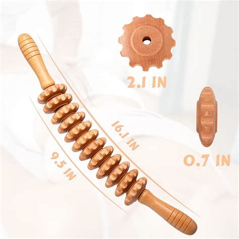 Okbus Curved Wood Therapy Massage Roller Tools Lymphatic Drainage