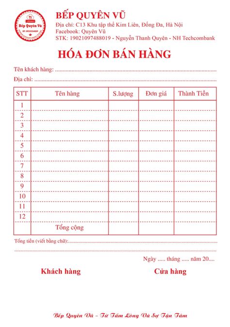 Mẫu Hóa Đơn Bán Lẻ Tuyệt Đẹp Giúp Tăng Doanh Thu