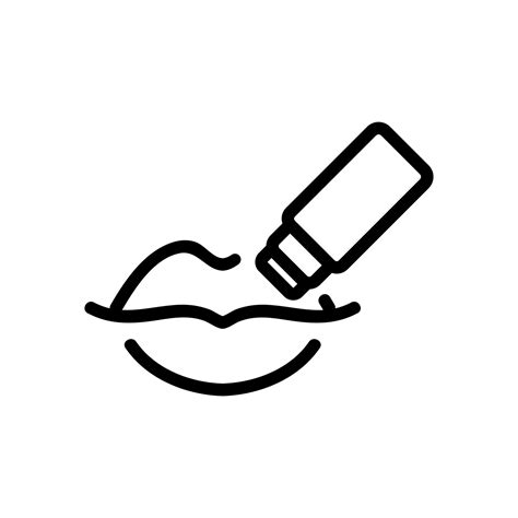 Applying Moisturizing Balm To Female Lips Icon Vector Outline Illustration 9912170 Vector Art At