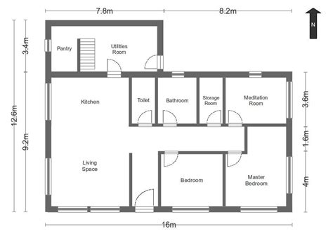 floor plan    bedroom house   attached bathroom