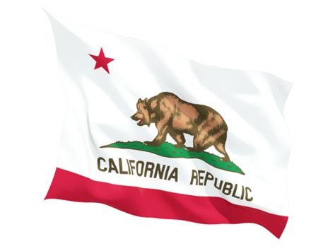 Fluttering flag. Illustration of flag of California