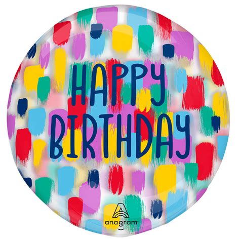 Clearz - Painterly Happy Birthday 18″ Balloon – instaballoons Wholesale