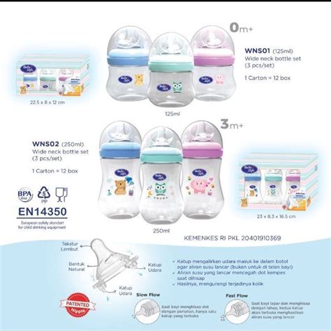 Jual Baby Safe Wide Neck Bottle Milk Flow System Ml Ml Motif