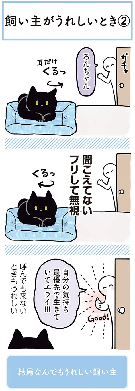 スルーされてもうれしい？呼びかけを無視する猫を愛しく思う飼い主心理／黒猫ろんと暮らしたら2（15）（画像36） レタスクラブ