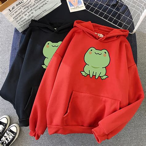 Cute Kawaii Frog Hoodie Animal Toad Womens Hoodies Etsy