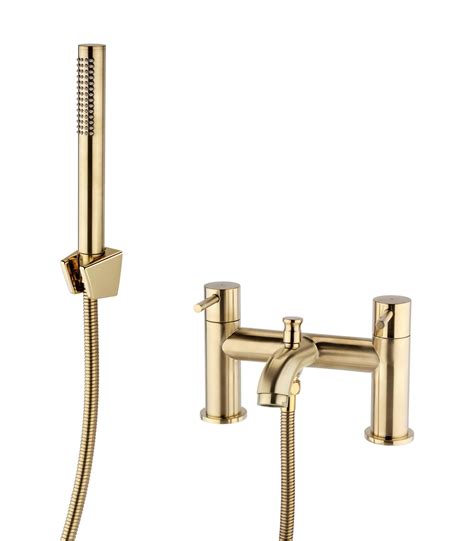 Ottone Bath Shower Mixer Brushed Brass Tap142ot Kartell Uk