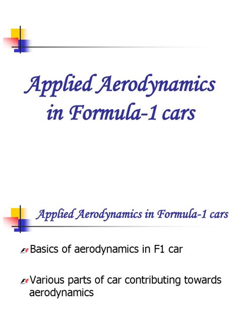 Aerodynamics-F1 Car | Formula One | Drag (Physics)