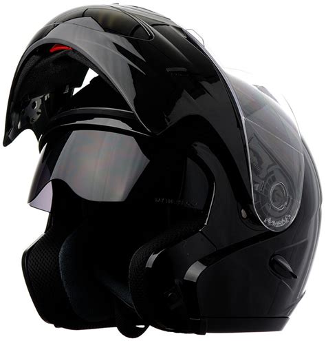 DOT Modular Full Face Black Motorcycle Helmet