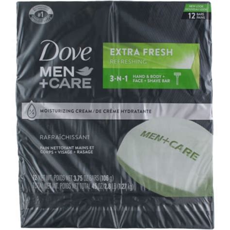 Dove Men Care Bar 3 In 1 Cleanser Extra Fresh 3 75 Oz 12 Bars 1 Qfc