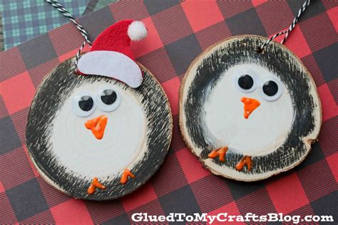 Wood Slice Penguin Ornament For The Tree