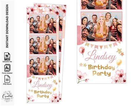 The Birthday Party Photo Booth Is Decorated With Pink Flowers