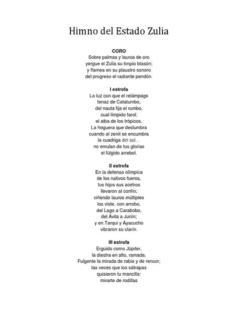 Letra Del Himno Del Estado De M Xico Docx