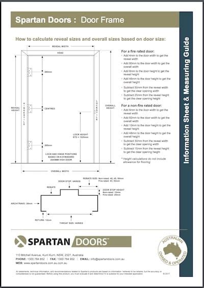 Door Frame Size Chart