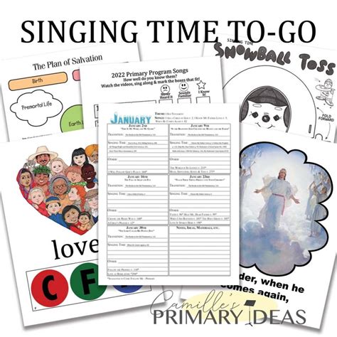 Singing Time Primary Flip Charts Camilles Primary Ideas