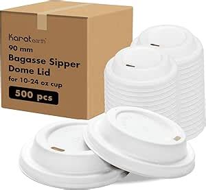 Amazon Karat Earth KE BDL516W 90mm PFAS Free Bagasse Sipper Dome