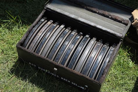 British Second World War Arms And Armour Bren Gun Ammo Box Stock Photo