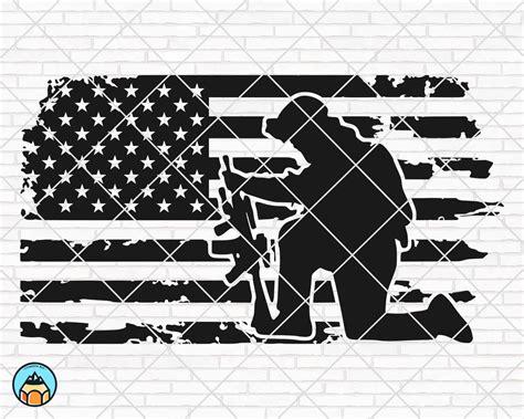 Kneeling Soldier SVG | HotSVG.com