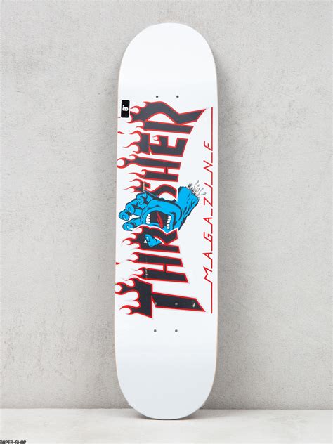 Santa Cruz X Thrasher Screaming Flame Logo Deck White