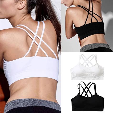 Fashion Sexy Women Cross Crop Top Cropped Sporting Bra Tank Tops Vest Fitness Stretch Womens