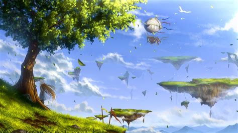 Fantasy Clouds Islands Floating Islands 720p Fantasy Art Art