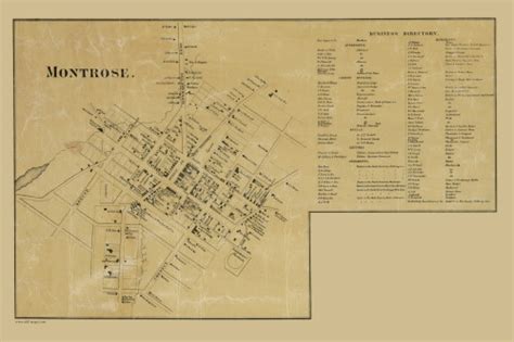 Montrose Borough Township, Pennsylvania 1858 Old Town Map Custom Print ...