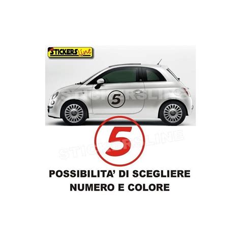 adesivi FIAT 500 NUMERI adesivi stickers fiat 500 logo - Stickers Line