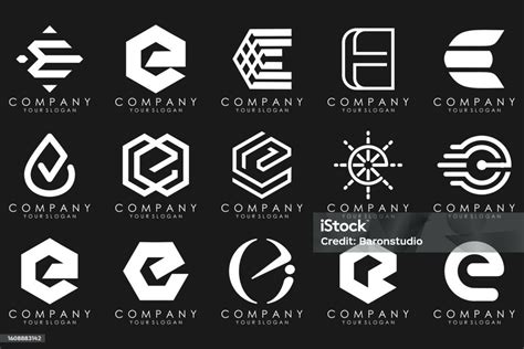 Mega Koleksi Huruf E Logo Desain Inspirasi Logo Abstrak Geometris