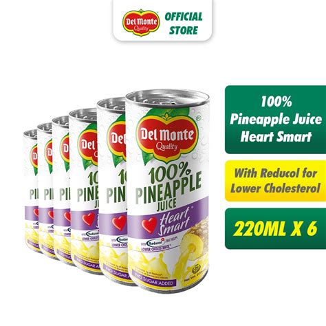 Del Monte Pineapple Juice Drink Heart Smart With Reducol For Lower