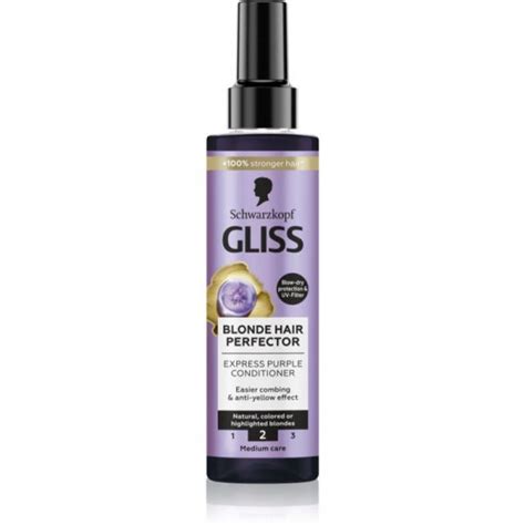 Schwarzkopf Gliss Blonde Hair Perfector Condicionador Sem Enxaguar Neutraliza Tons Amarelados