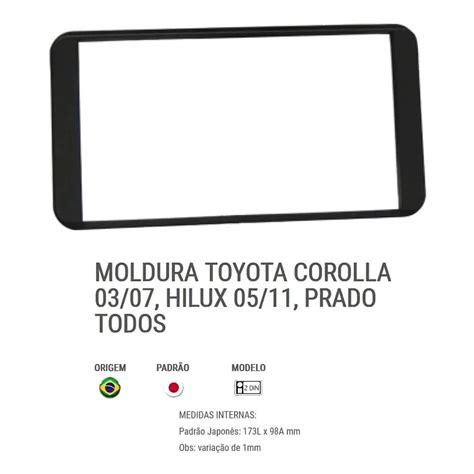 Moldura Din Toyota Corolla Antigo Hilux Prado