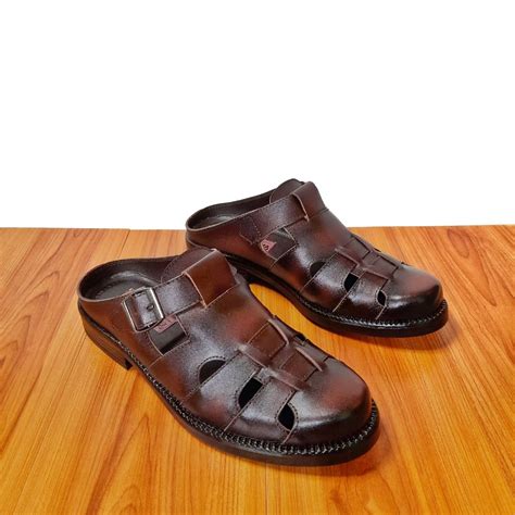 Jual Sepatu Sandal Selop Pria Kulit Asli Berkualitas Premium Selop