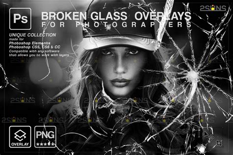 Broken Glass Photoshop Overlay & Halloween Photoshop overlay, - FilterGrade