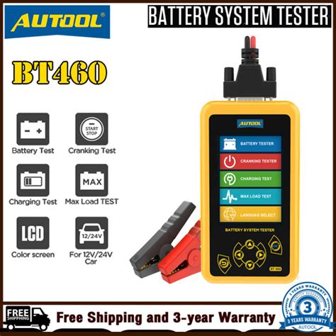 AUTOOL BT460 Automotive Battery Load Tester 12V/24V 30-2000 CCA Car ...