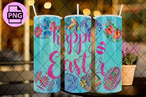 20oz Tumbler Happy Easter Egg Glitter Graphic By CoCoDESIGN Creative