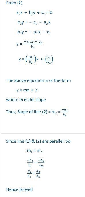 Write The Pair Of Linear Equations A1x B1y C1 0 And A2x B2y C2 0 Such