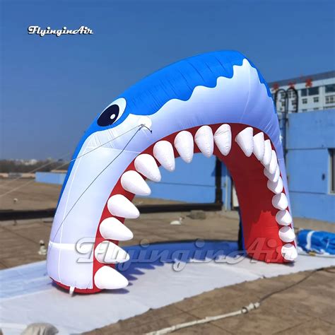 Wholesale Personalized Blue Inflatable Shark Mouth Mascot For Entrance