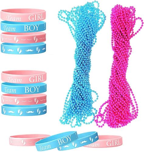 Amazon Lounius Pieces Gender Reveal Party Wristbands Rubber