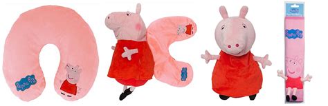 2 in 1 Peppa Pig Plush Toy Travel Pillow & Car Seat Belt Pad Accessory ...