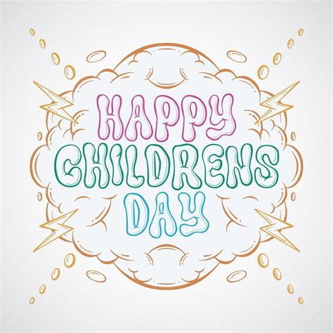 Premium Vector | Lettering Happy Childrens Day Vector Calligraphy ...