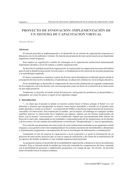 PROYECTO DE INNOVACIÓN IMPLEMENTACIÓN DE UN SISTEMA DE CAPACITACION