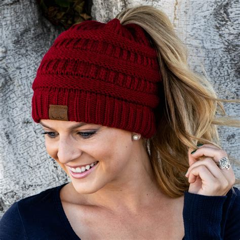 Knitted Ponytail Beanie For A Modish Look Inspire Uplift Ponytail