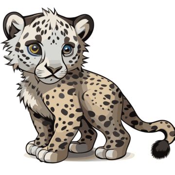 Snow Leopard, Sticker Clipart Snow Leopard Cub Vector Illustration 2 Cartoon, Sticker, Clipart ...