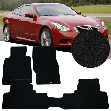 2008 2013 Infiniti G37 Coupe Floor Mats Front And Rear 3pc Black Nylon Cp186bk