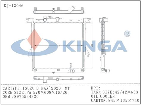 Auto Parts Aluminum Car Radiator Oem 8975534320 For Isuzu D Max2020 Mt Manufacturers