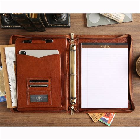 Leather Portfolio Binder, Leather Binder 3 Ring, Leather Portfolio for ...