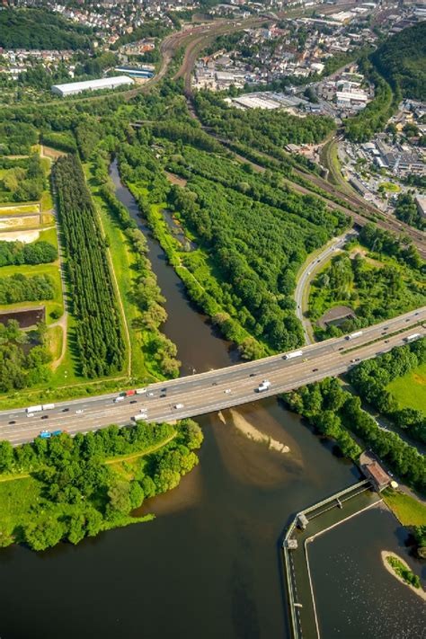 Herdecke Aus Der Vogelperspektive Flu Delta Und Strom M Ndung Ruhr