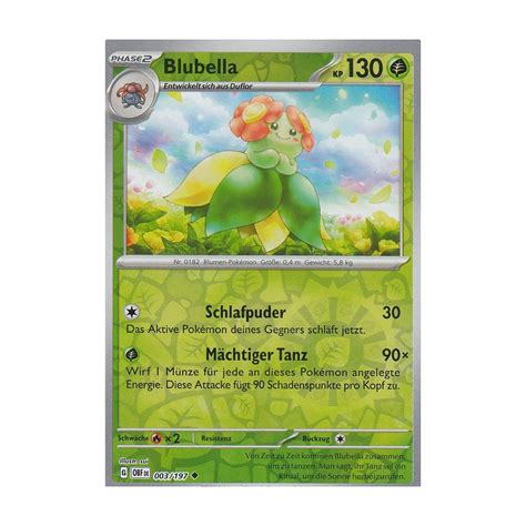 Blubella 003 197 REVERSE HOLO Obsidianflammen Pokemon Karte Kaufen