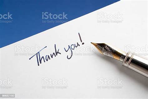 Fountain Pen With Thank You Note Stock Photo - Download Image Now ...